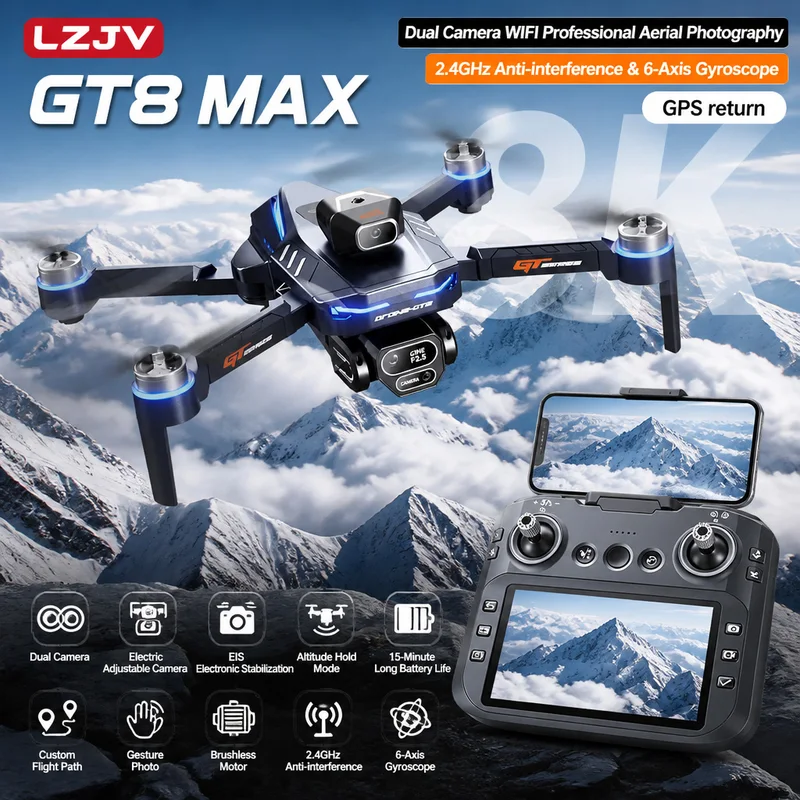 Dron Plegable GT8 Max 8K HD Pr - Drone Multispectral reseña y precio